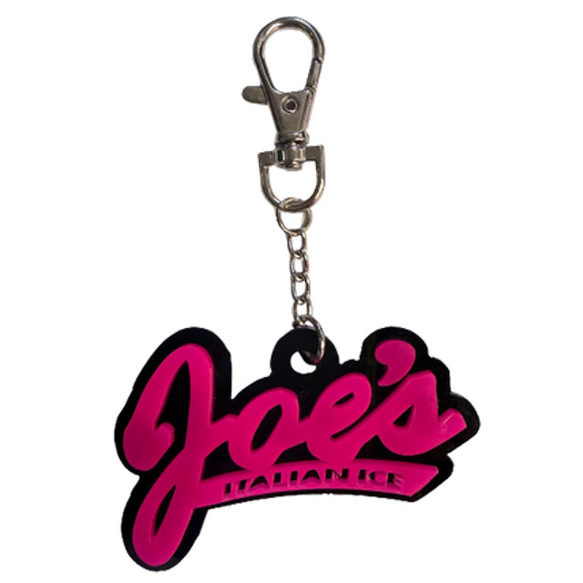 Joe’s Ice Logo Keychain - Hot Pink on Black