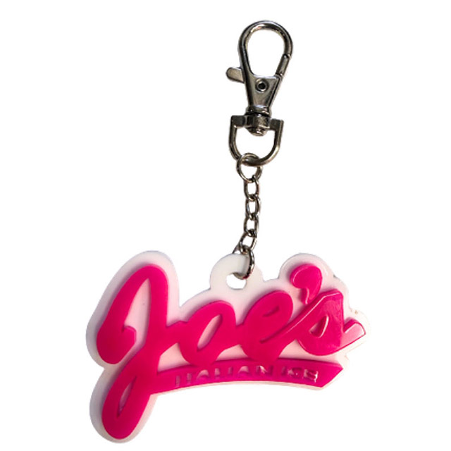 Joe’s Ice Logo Keychain - Hot Pink on White